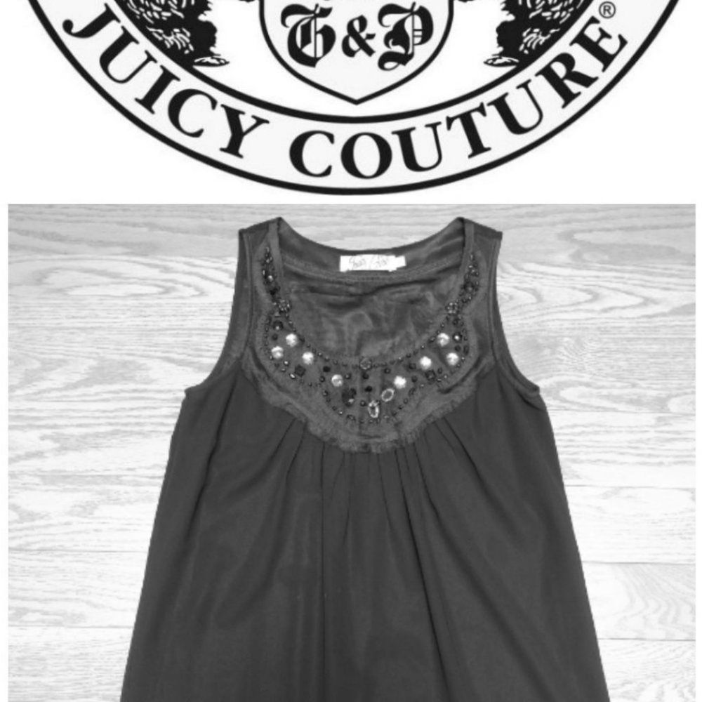 BOGO Free | Juicy Couture Girl Black Embellished Tunic Size Small